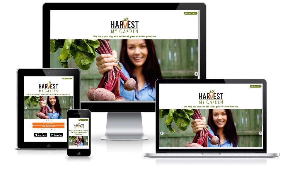 Harvest My Garden website on various devices