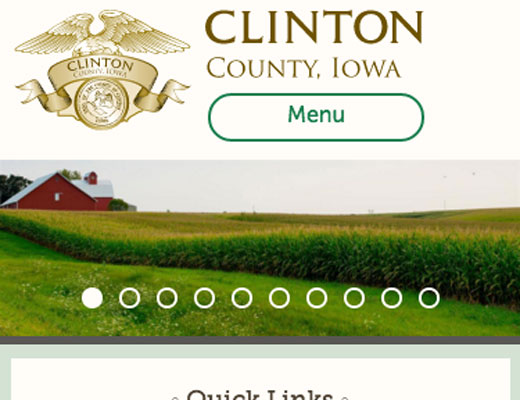 Clinton County website home page screenshot