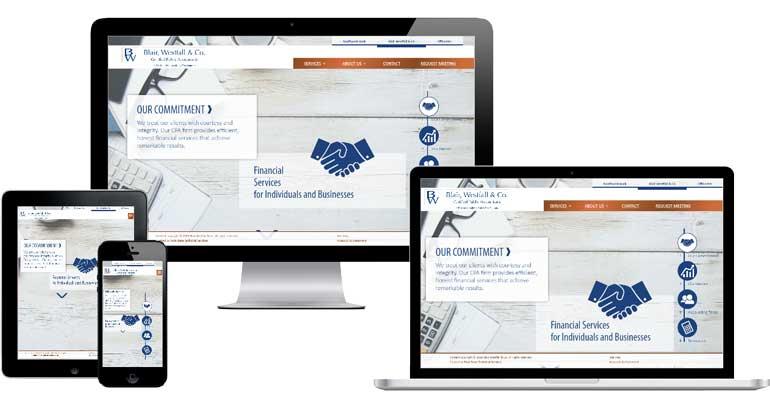 Screenshot of Blair Westfall CPA website on devices