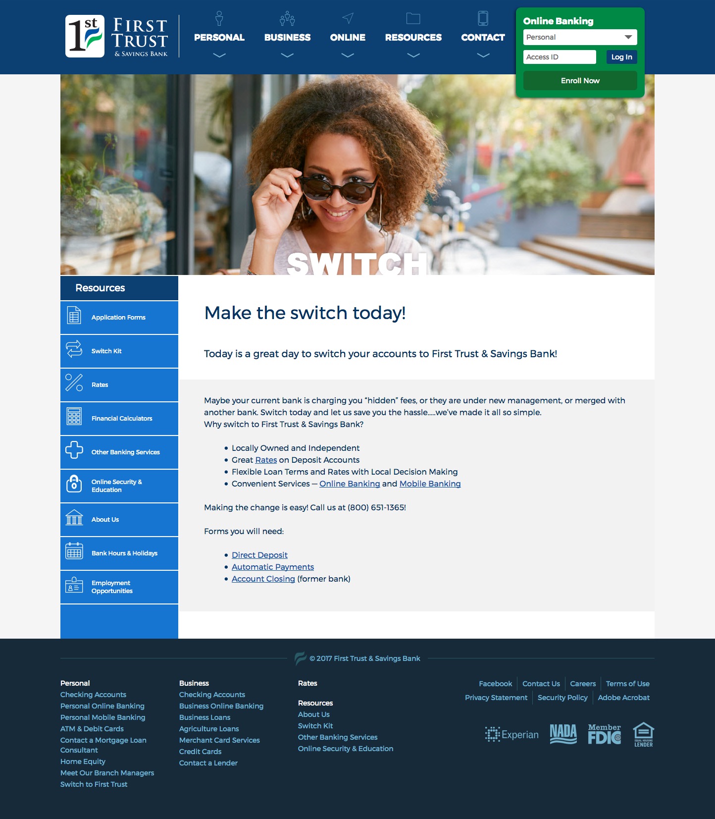 First Trust Bank Website Design Twin State Web Design
