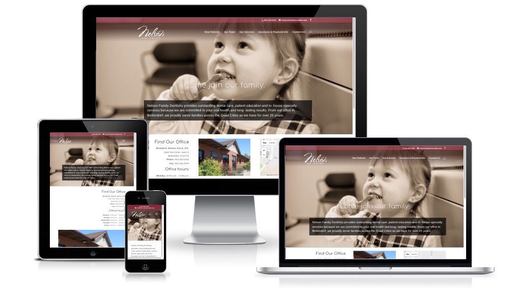 Nelson Family Dentistry responsive device layout