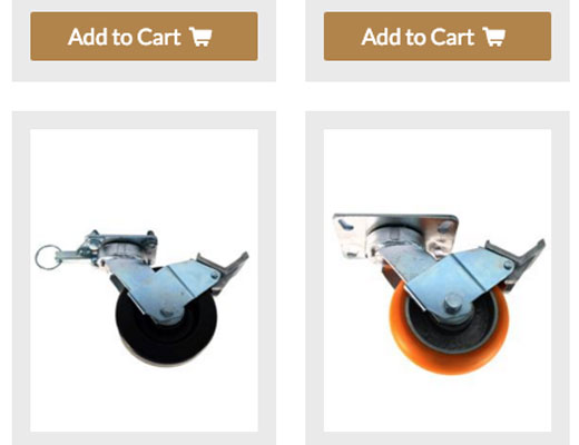 Barron Equipment website casters page screenshot