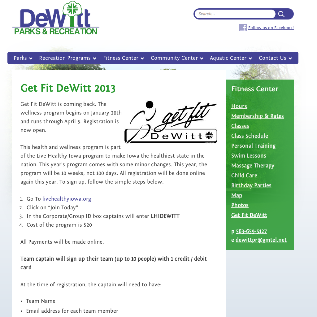 DeWitt Parks & Rec Fitness Section
